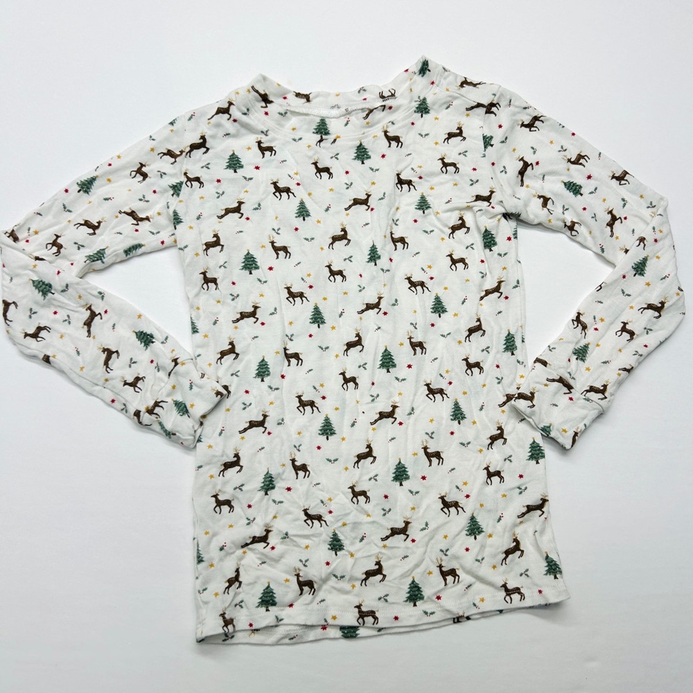 5 for $25 🥳 Plain Jane Bamboo Reindeer Christmas Holiday Pajama Top Shirt